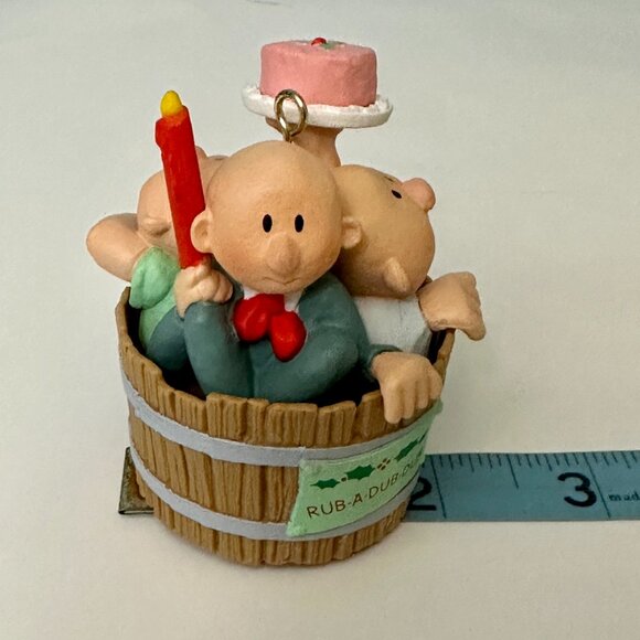 Vintage Hallmark Keepsake Ornament Three Men In A Tub 1987 - Picture 3 of 9